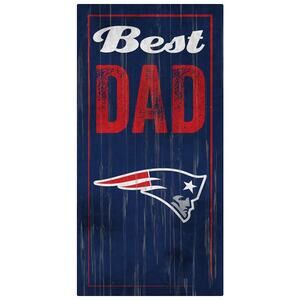 NFL Patriots Best Dad Sign Worlds Greatest Wooden Wall Distressed New England